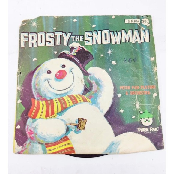 Vintage Peter Pan Records 45 RPM Frosty the Snowman Children's Record Vinyl 70s - Picture 1 of 12